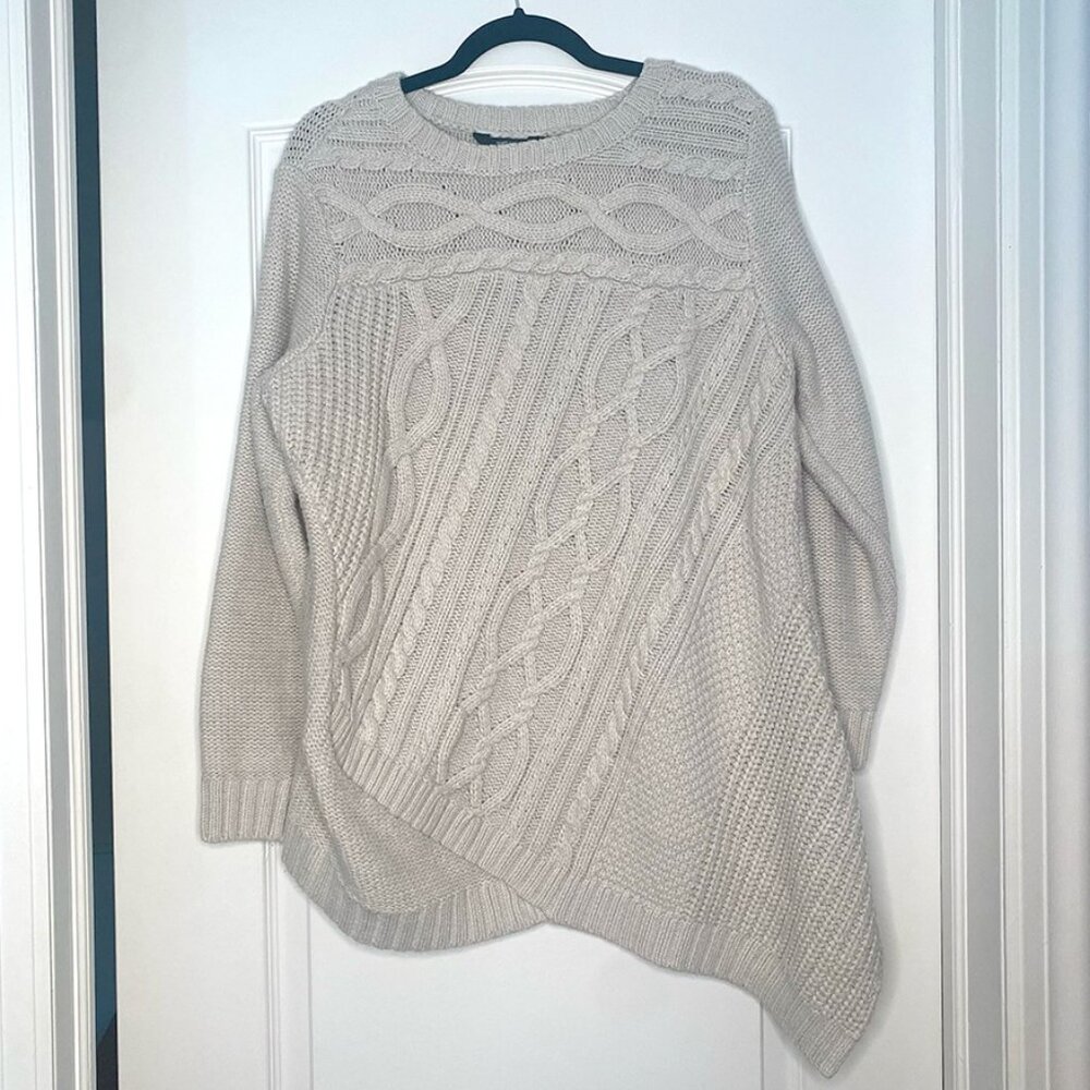 Simply Vera Vera Wang Cable Ribbed Vera Mink Heather Sweater Woman: Size 1X